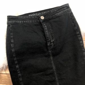 American Eagle Black Denim Skirt Super Stretch